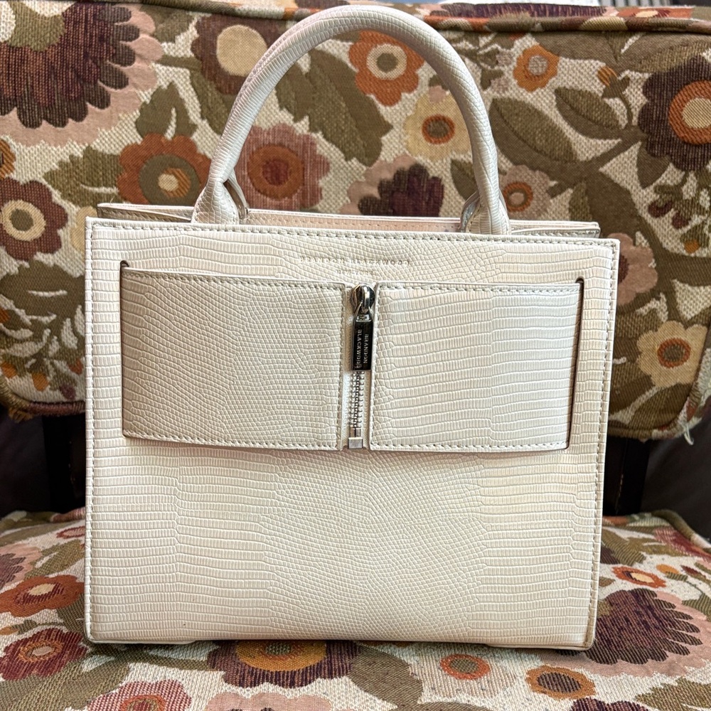 Brandon Blackwood Cream Kuei Medium Bag Faux Snake